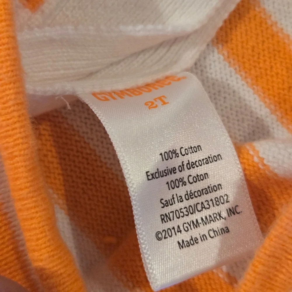 Gymboree Girls 2T Orange White Striped Pumpkin Knit Sweater Dress Halloween Fall